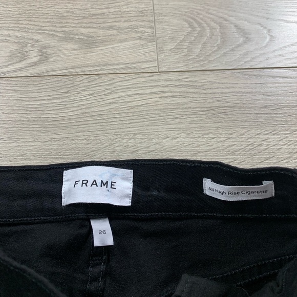 FRAME Ali High Rise Cigarette Stirrup Jeans in Black - Picture 10 of 16